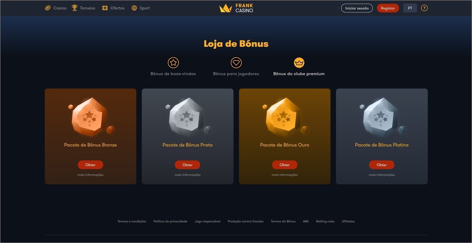 Clube premium do Frank casino